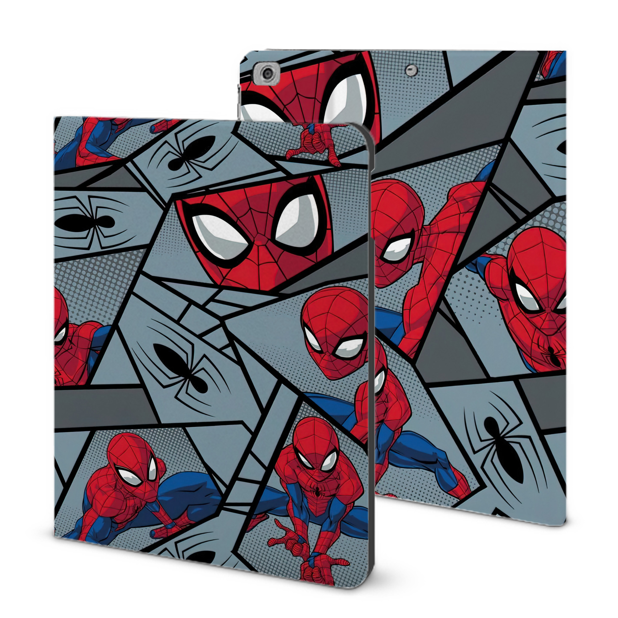 （画像用） Spider Man スパイダーマン IPad ケース ブック型 PUレザー TPU 耐衝撃 軽量 薄型 ペン収納なし 全面保護 IPad 各モデル対応
